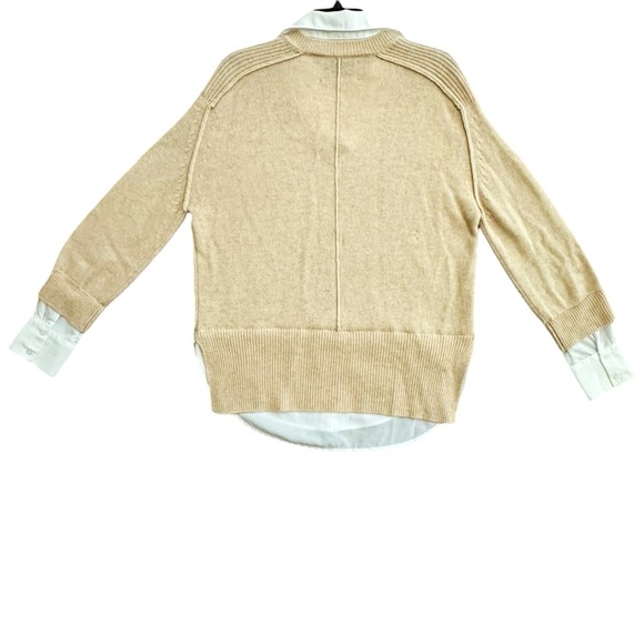 Brochu Walker The Looker Layered V-Neck Wool Cashmere Dune Sand Sweater size S - Picture 6 of 14